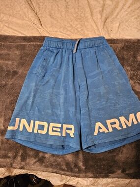 Under Armour Blue Shorts with White Logo
